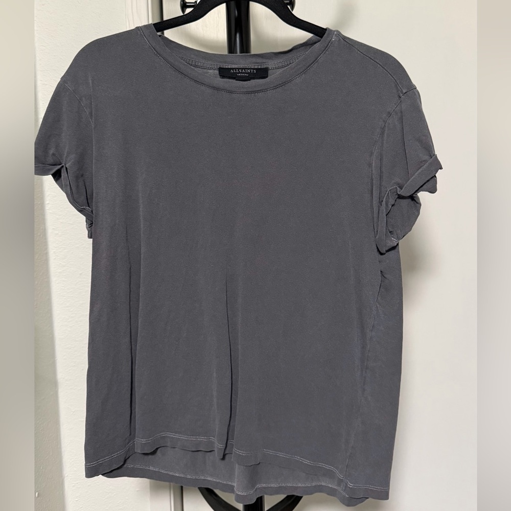 AllSaints Charcoal “Anna” Short Sleeve Tee - Medium